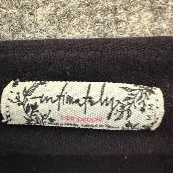 Free People Shirt Womens Medium Black Intimately Free Cowl Neck Lightweight Tee - Picture 6 of 8